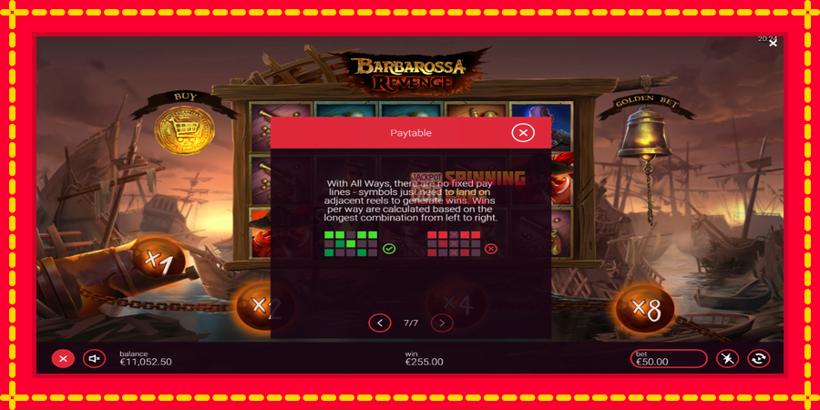 Barbarossa Revenge mesin slot dengan animasi cerah, gambar 7