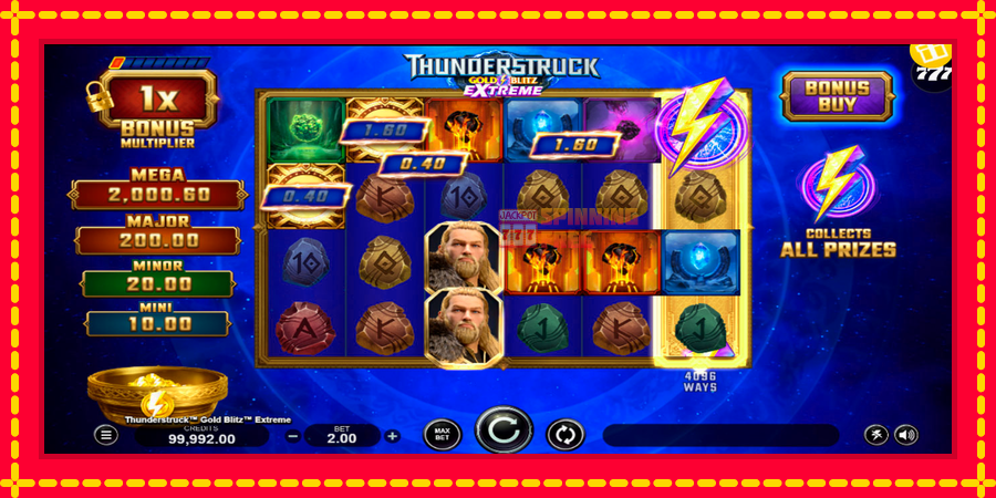 Thunderstruck Gold Blitz Extreme mesin slot dengan animasi cerah, gambar 2