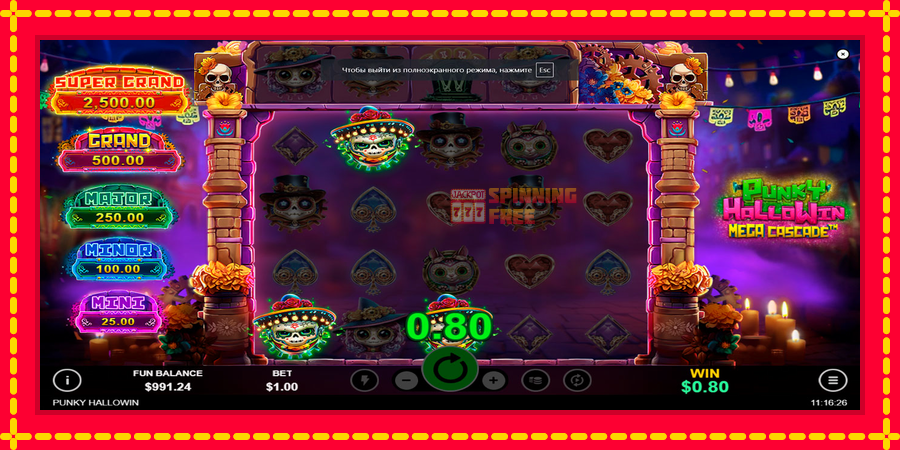 Punky HalloWin Mega Cascade mesin slot dengan animasi cerah, gambar 6