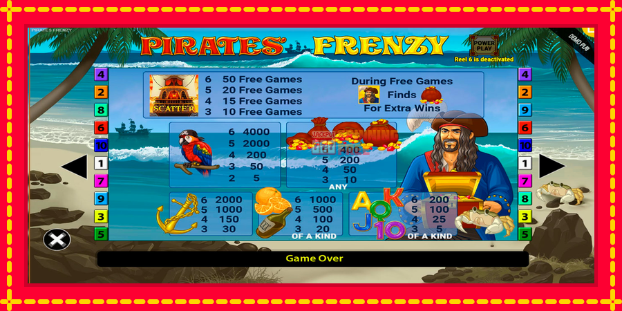 Pirates Frenzy mesin slot dengan animasi cerah, gambar 6