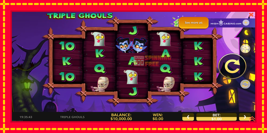 Triple Ghouls mesin slot dengan animasi cerah, gambar 1