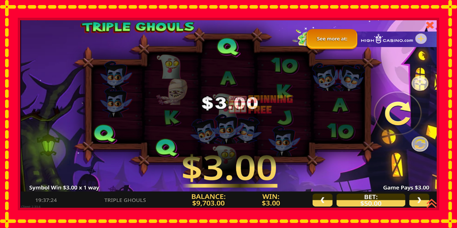 Triple Ghouls mesin slot dengan animasi cerah, gambar 2