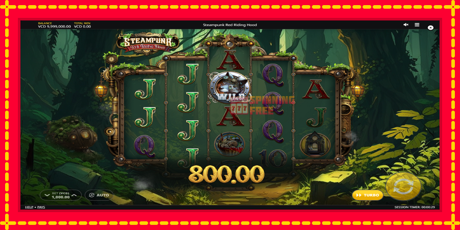 Steampunk Red Riding Hood mesin slot dengan animasi cerah, gambar 3