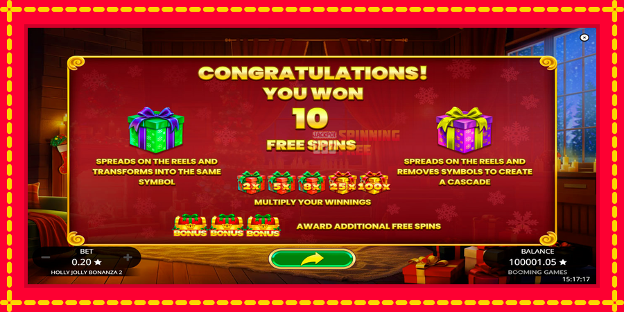 Holly Jolly Bonanza 2 mesin slot dengan animasi cerah, gambar 3