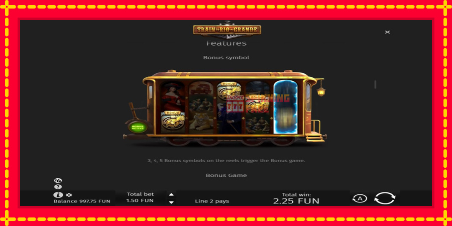 Train to Rio Grande mesin slot dengan animasi cerah, gambar 5