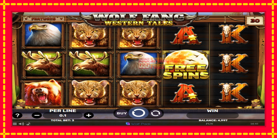 Wolf Fang - Western Tales mesin slot dengan animasi cerah, gambar 2