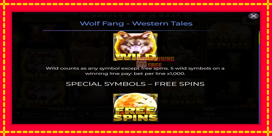 Wolf Fang - Western Tales mesin slot dengan animasi cerah, gambar 4