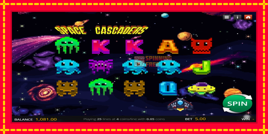 Space Cascaders mesin slot dengan animasi cerah, gambar 1