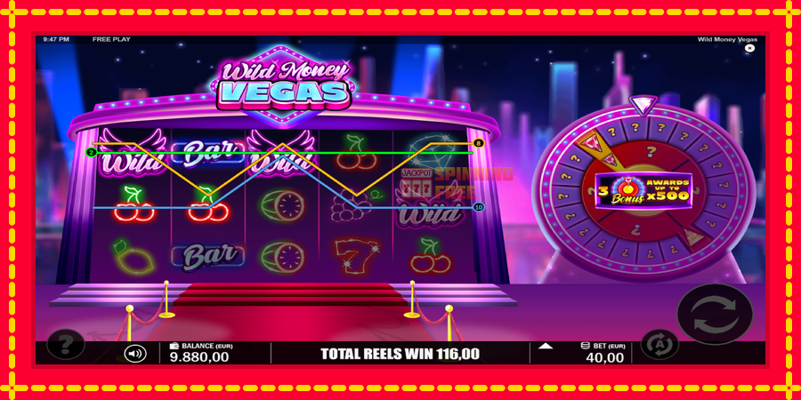 Wild Money Vegas mesin slot dengan animasi cerah, gambar 3