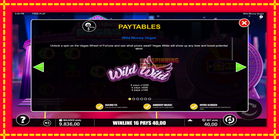 Wild Money Vegas mesin slot dengan animasi cerah, gambar 5