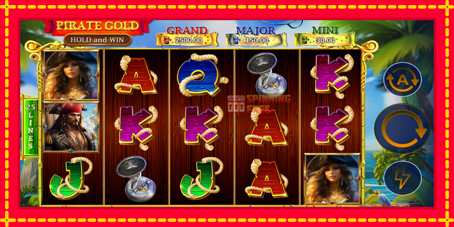 Pirate Gold Hold and Win mesin slot dengan animasi cerah, gambar 2