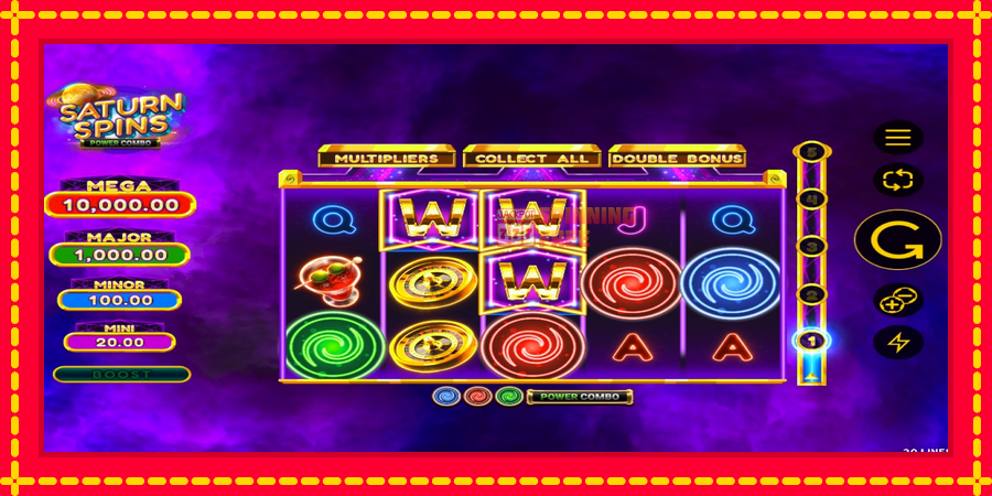 Saturn Spins Power Combo mesin slot dengan animasi cerah, gambar 1