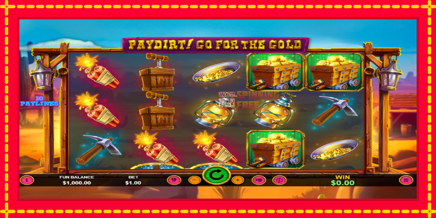 Paydirt! Go for the Gold mesin slot dengan animasi cerah, gambar 1