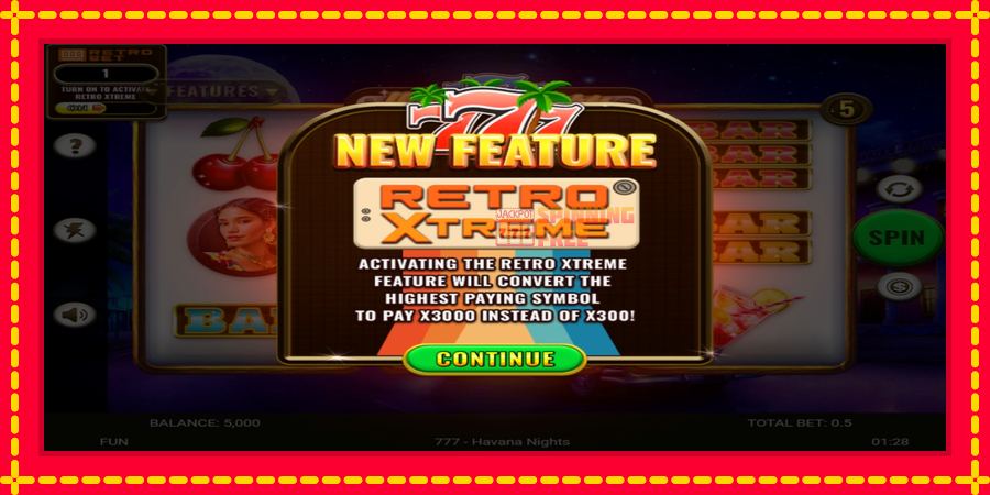 777 - Havana Nights mesin slot dengan animasi cerah, gambar 1