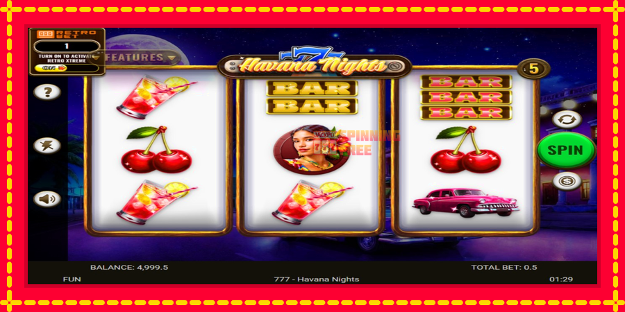 777 - Havana Nights mesin slot dengan animasi cerah, gambar 2