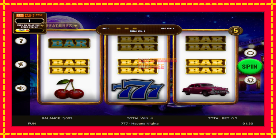 777 - Havana Nights mesin slot dengan animasi cerah, gambar 3