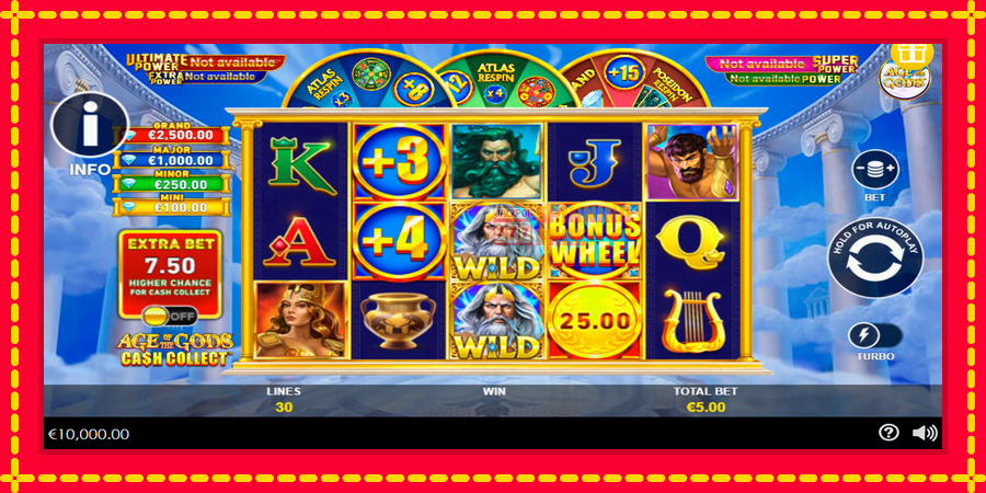 Age of the Gods Cash Collect mesin slot dengan animasi cerah, gambar 1