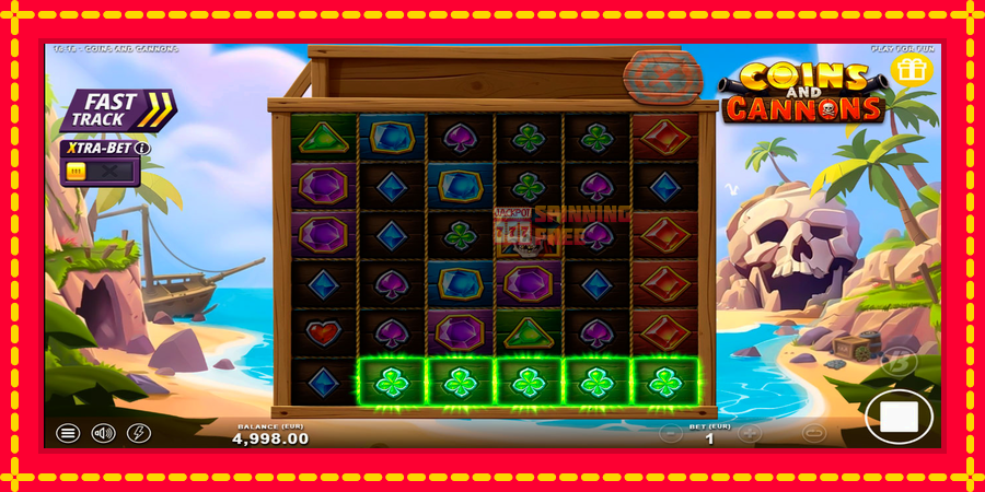 Coins and Cannons mesin slot dengan animasi cerah, gambar 2