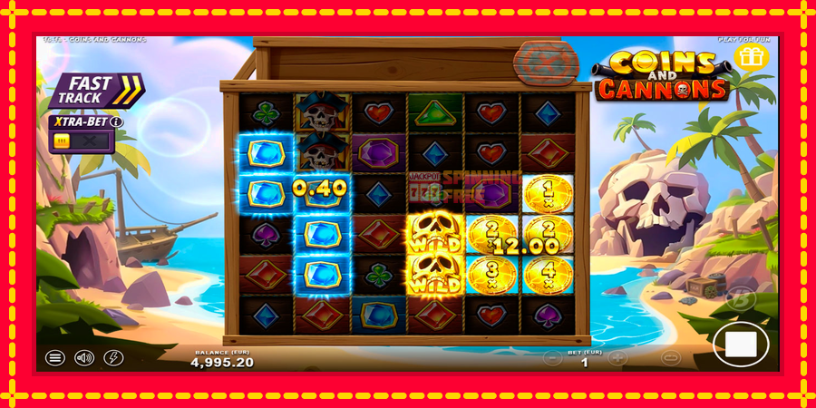 Coins and Cannons mesin slot dengan animasi cerah, gambar 3