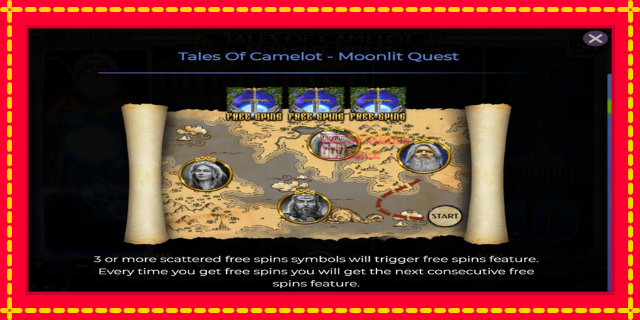 Tales of Camelot - Moonlit Quest mesin slot dengan animasi cerah, gambar 5