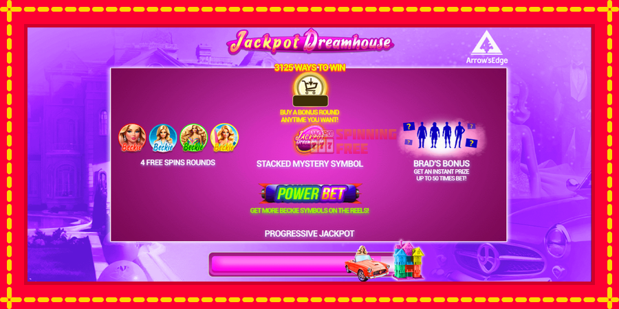 Jackpot Dreamhouse mesin slot dengan animasi cerah, gambar 1