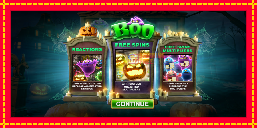 Boo mesin slot dengan animasi cerah, gambar 1