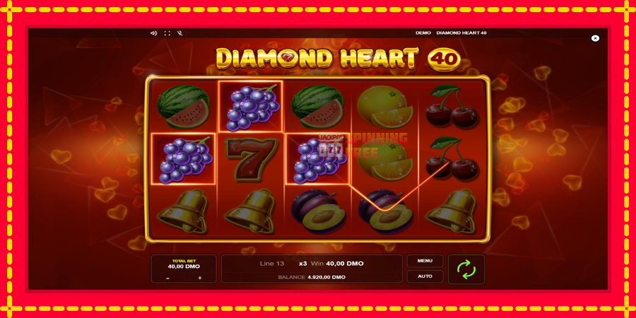 Diamond Heart 40 mesin slot dengan animasi cerah, gambar 2