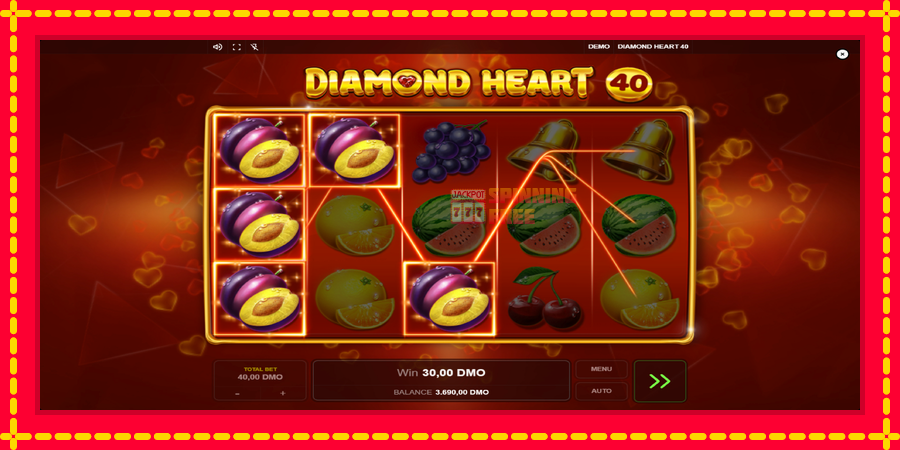 Diamond Heart 40 mesin slot dengan animasi cerah, gambar 3