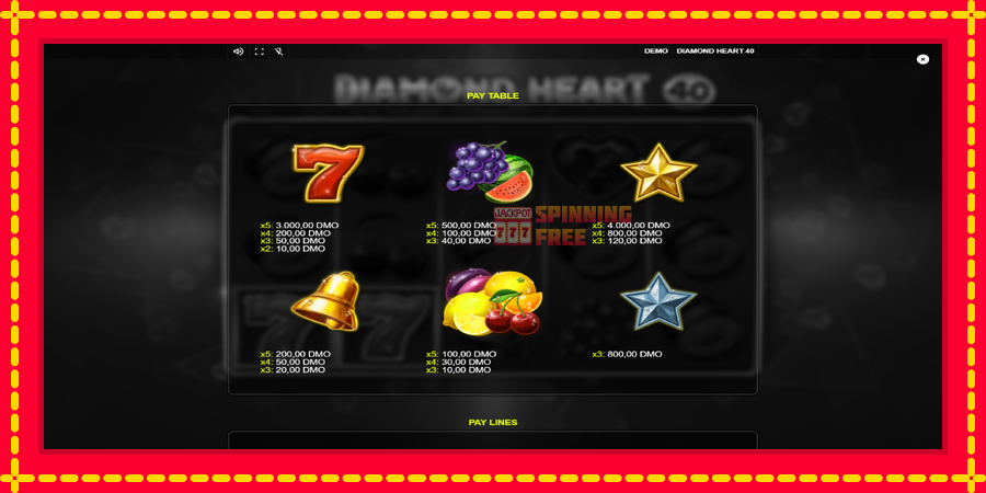 Diamond Heart 40 mesin slot dengan animasi cerah, gambar 5