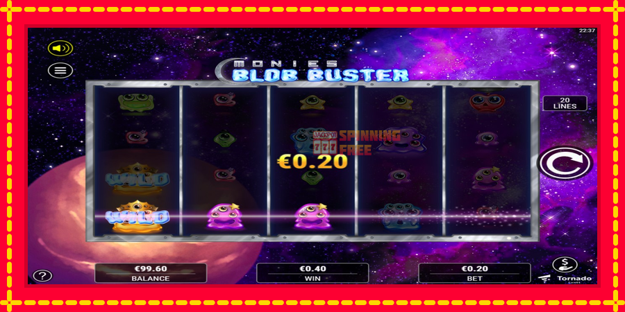 Monies Blob Buster mesin slot dengan animasi cerah, gambar 3