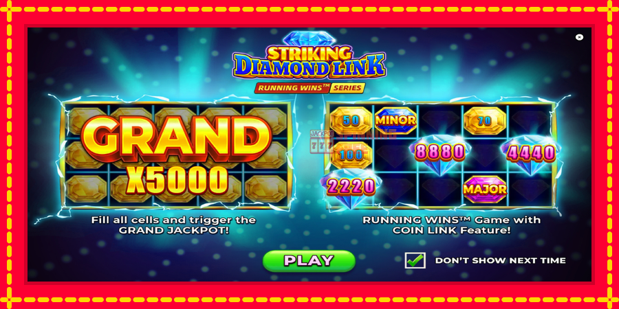 Striking Diamond Link mesin slot dengan animasi cerah, gambar 1