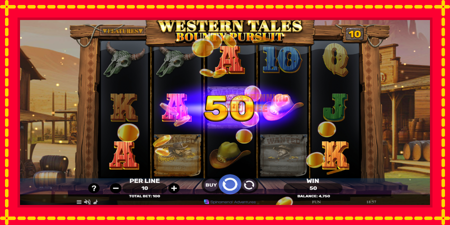 Western Tales - Bounty Pursuit mesin slot dengan animasi cerah, gambar 3