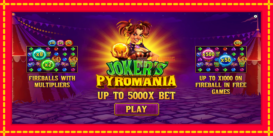 Jokers Pyromania mesin slot dengan animasi cerah, gambar 1