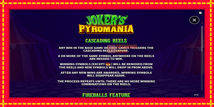 Jokers Pyromania mesin slot dengan animasi cerah, gambar 5