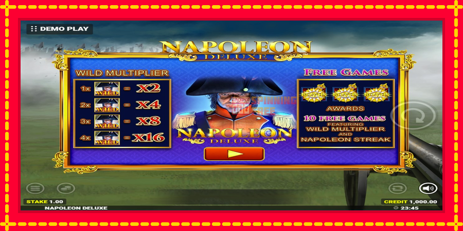 Napoleon Deluxe mesin slot dengan animasi cerah, gambar 1