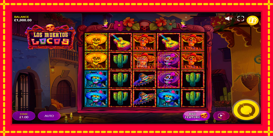 Los Muertos Locos mesin slot dengan animasi cerah, gambar 1