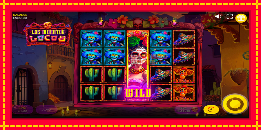 Los Muertos Locos mesin slot dengan animasi cerah, gambar 2