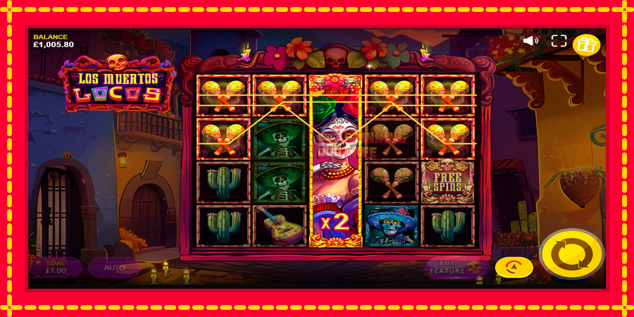 Los Muertos Locos mesin slot dengan animasi cerah, gambar 3