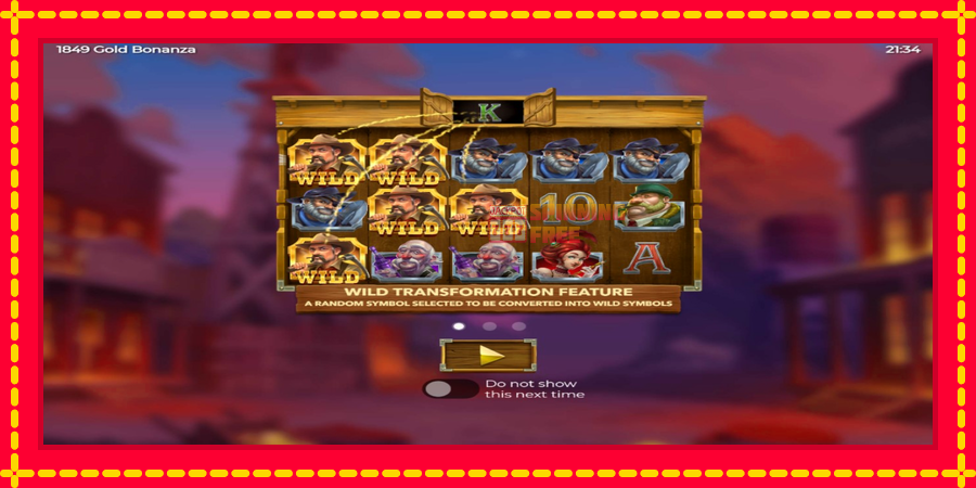 1849 Gold Bonanza mesin slot dengan animasi cerah, gambar 1