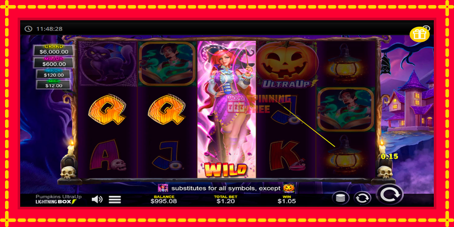 Pumpkins UltraUp mesin slot dengan animasi cerah, gambar 2