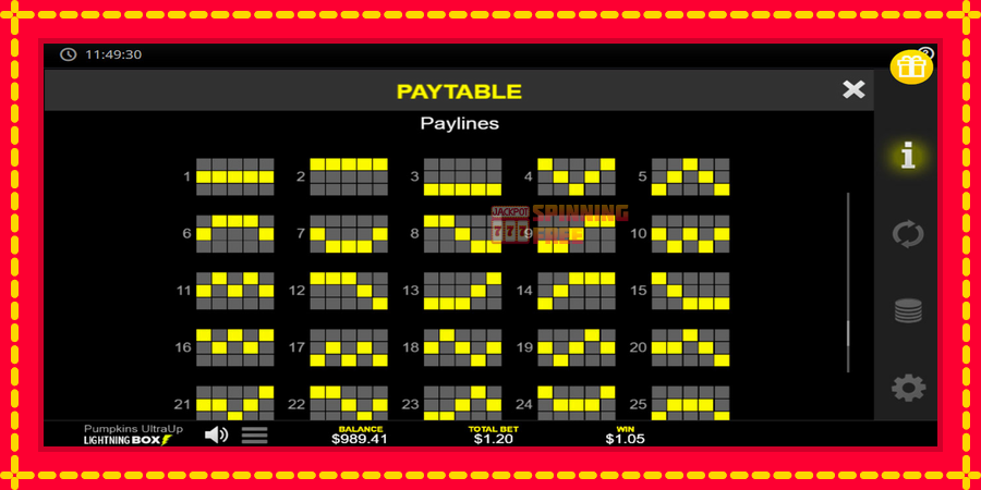 Pumpkins UltraUp mesin slot dengan animasi cerah, gambar 7