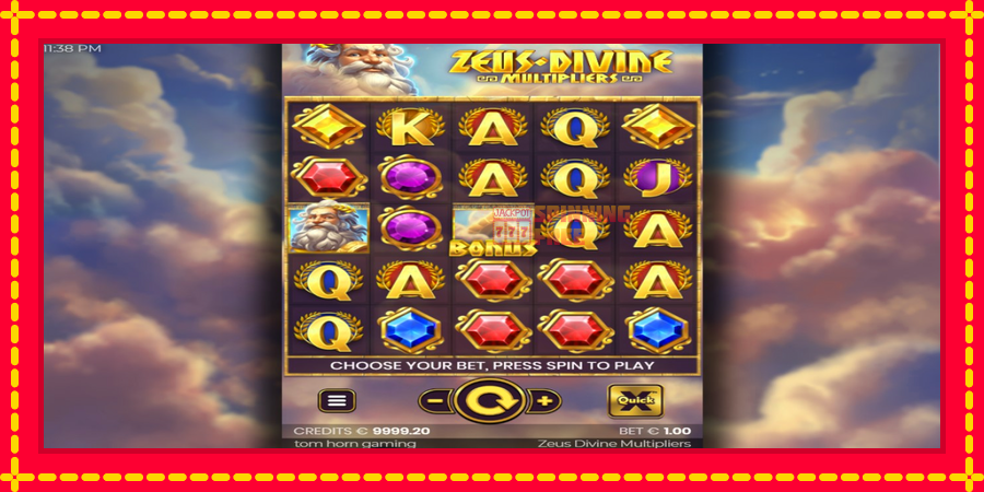 Zeus Divine Multipliers mesin slot dengan animasi cerah, gambar 2