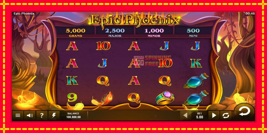 Epic Phoenix mesin slot dengan animasi cerah, gambar 1