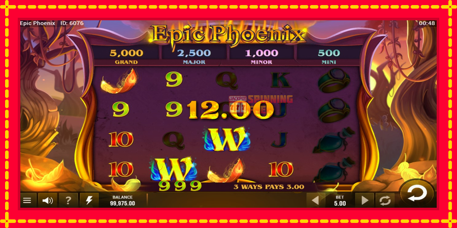 Epic Phoenix mesin slot dengan animasi cerah, gambar 3