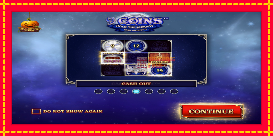 9 Coins Grand Platinum Edition Halloween Jackpot mesin slot dengan animasi cerah, gambar 1