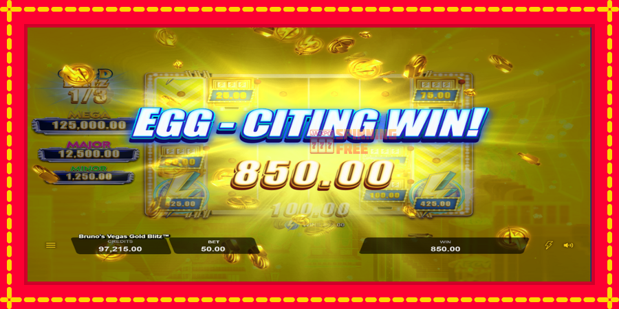 Brunos Vegas Gold Blitz mesin slot dengan animasi cerah, gambar 3