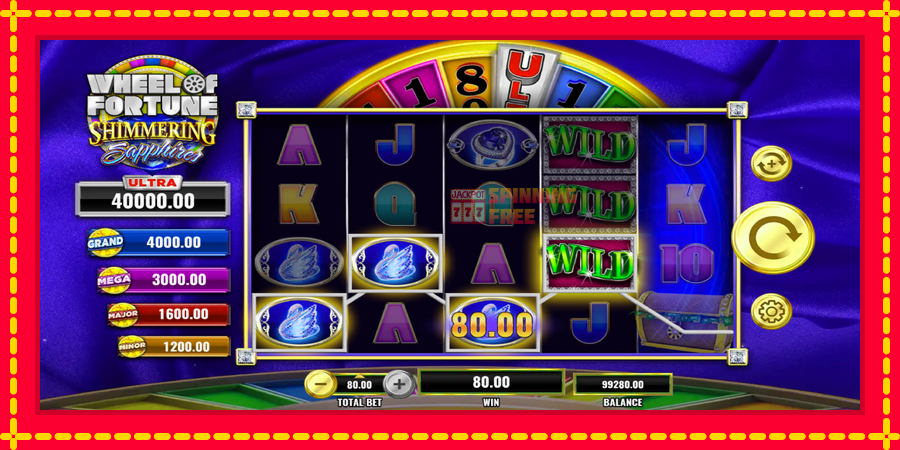 Wheel of Fortune Shimmering Sapphires mesin slot dengan animasi cerah, gambar 3