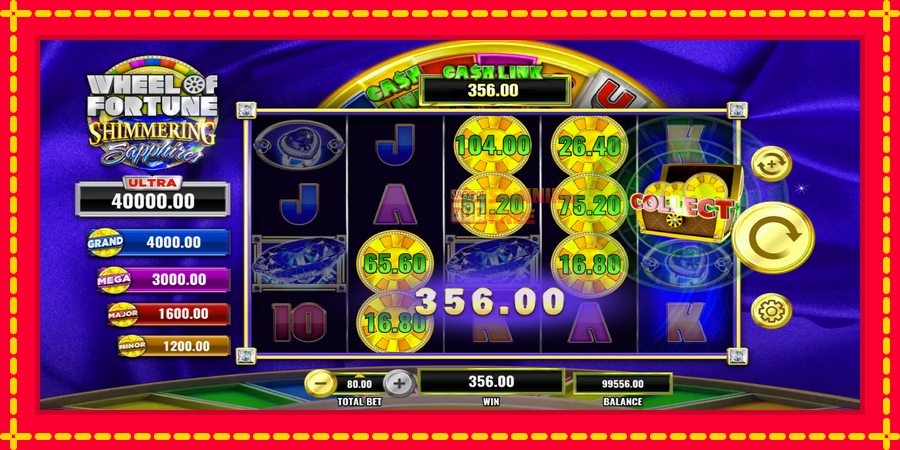 Wheel of Fortune Shimmering Sapphires mesin slot dengan animasi cerah, gambar 4