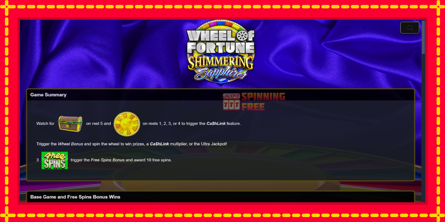 Wheel of Fortune Shimmering Sapphires mesin slot dengan animasi cerah, gambar 5