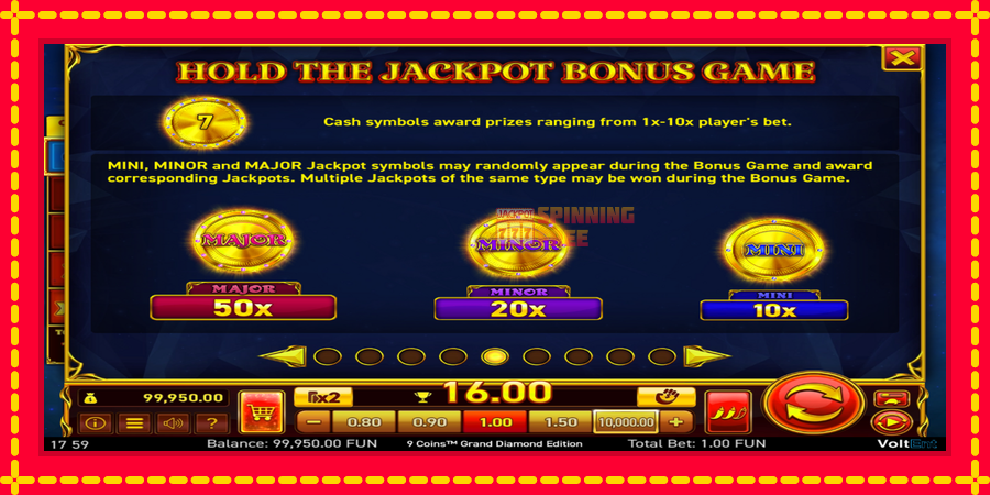 9 Coins Grand Diamond Edition Halloween Jackpots mesin slot dengan animasi cerah, gambar 5